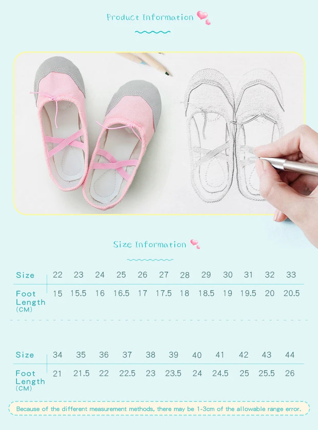 Girls and Ladies Drawstring Ballet Shoes
