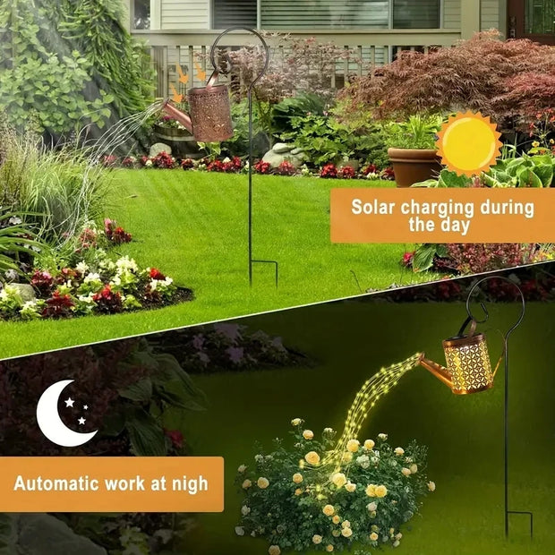 LED Waterproof Solar Watering Can Lights Click One And Done