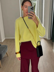 Women's Knitted Oversize Mohair Wool Sweater