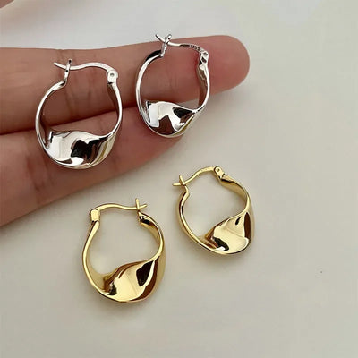 Irregular Shape Earrings Tibetan Silver