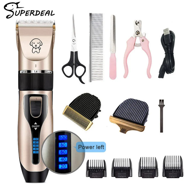 Cordless Rechargeable Professional Grooming Kit for (Cat/Dog/Rabbit) Click One And Done