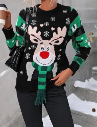 Women's Cute Deer Sweater with LED Light