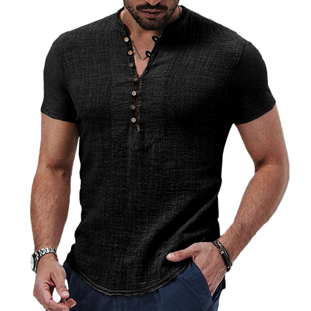 Men's Solid Color Short-Sleeved T-shirt