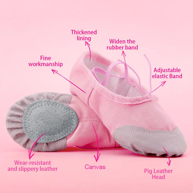 Girls and Ladies Drawstring Ballet Shoes