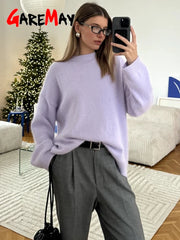 Women's Knitted Oversize Mohair Wool Sweater