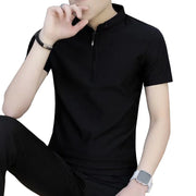 Summer New Men's Solid Color Short-Sleeved T-shirt Cotton And Linen Led Casual Men's T-shirt Shirt Male Breathable Top