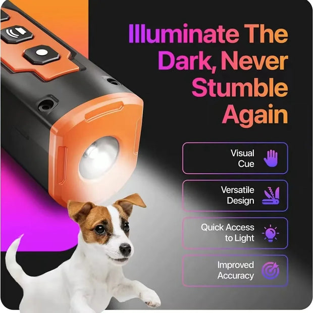 Ultrasonic Rechargeable Dog Training Device With LED Flashlight