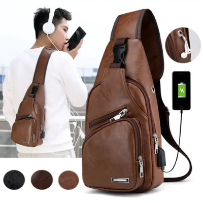 Men's Compact Backpack With Charger - Click One And Done