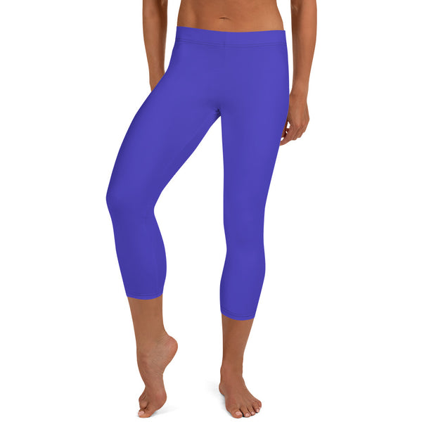 Electric Blue 3/4 Length Leggings Click One And Done