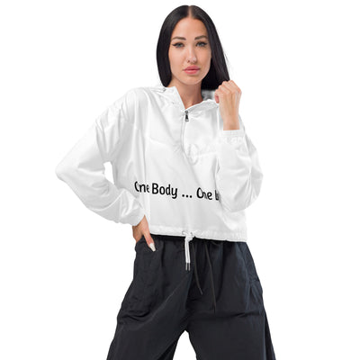 One Body ... One Life Women’s Cropped Windbreaker Click One And Done