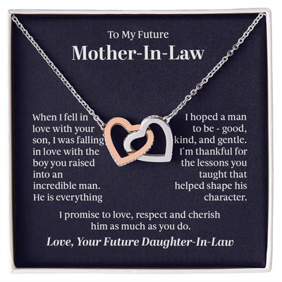 Interlocking Hearts Necklace - For Future Mother-in-Law Click One And Done