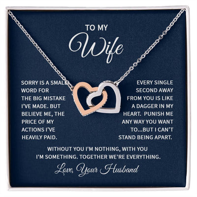 Interlocking Hearts Necklace - For Wife From Husband Click One And Done