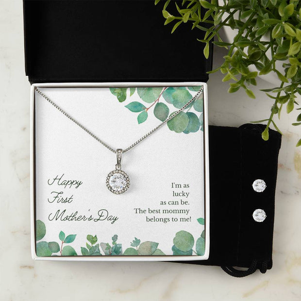 First Mother's Day Necklace and Earring Set ShineOn Fulfillment