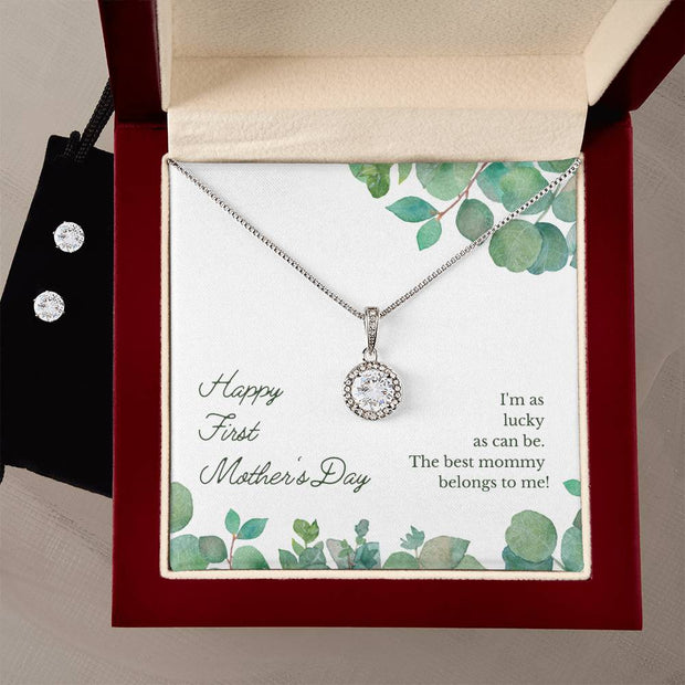 First Mother's Day Necklace and Earring Set ShineOn Fulfillment