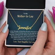 Custom Name Necklace w/ Message Card - For Mother-in-Law Click One And Done