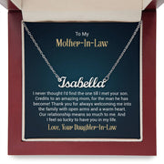 Custom Name Necklace w/ Message Card - For Mother-in-Law Click One And Done