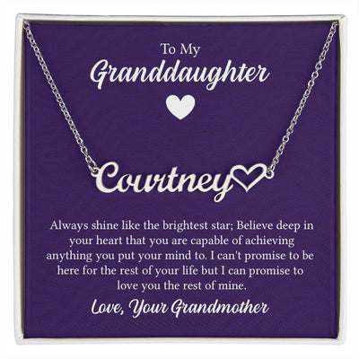 Heart Name Necklace - For Granddaughter From Grandmother Click One And Done