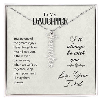 Vertical Name Necklace - For Daughter From Dad Click One And Done