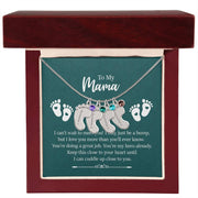 Engraved Baby Feet with Birthstones Necklace Click One And Done