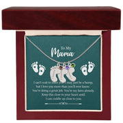 Engraved Baby Feet with Birthstones Necklace Click One And Done