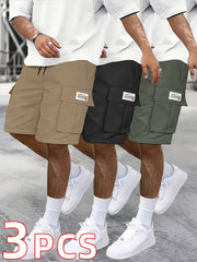 Polyester Fashion Cargo Shorts 3pk