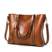 Oil Wax Leather Business Bag for Women Click One And Done