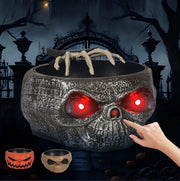 Halloween Plastic Pumpkin Bowl With Motion Activated Hand