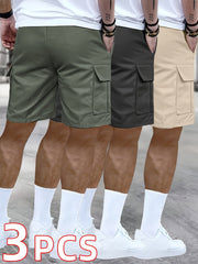 Polyester Fashion Cargo Shorts 3pk