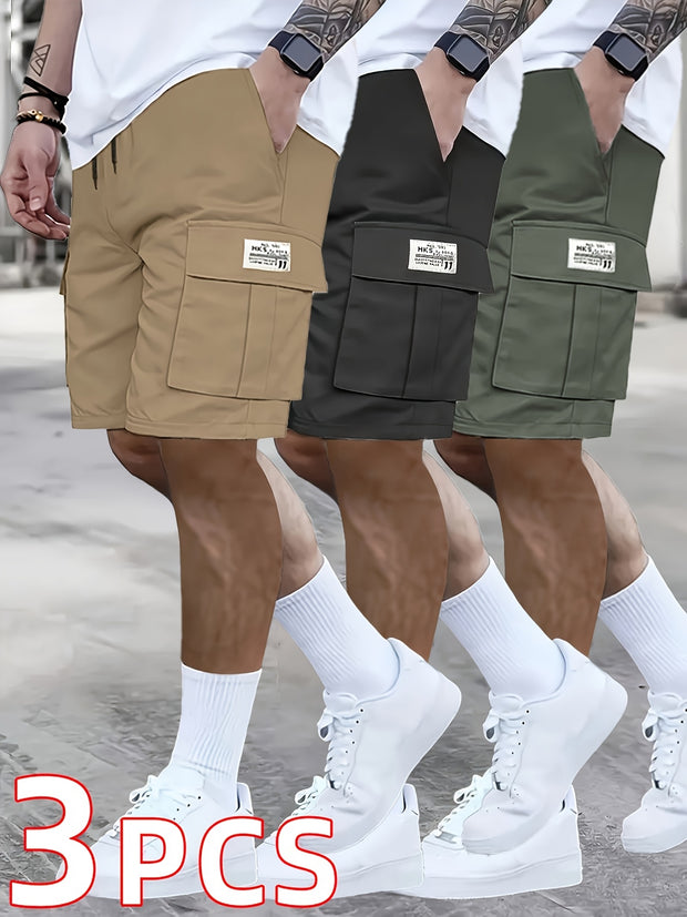 Polyester Fashion Cargo Shorts 3pk