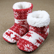 Christmas Elk Warm Plush Hose Slippers