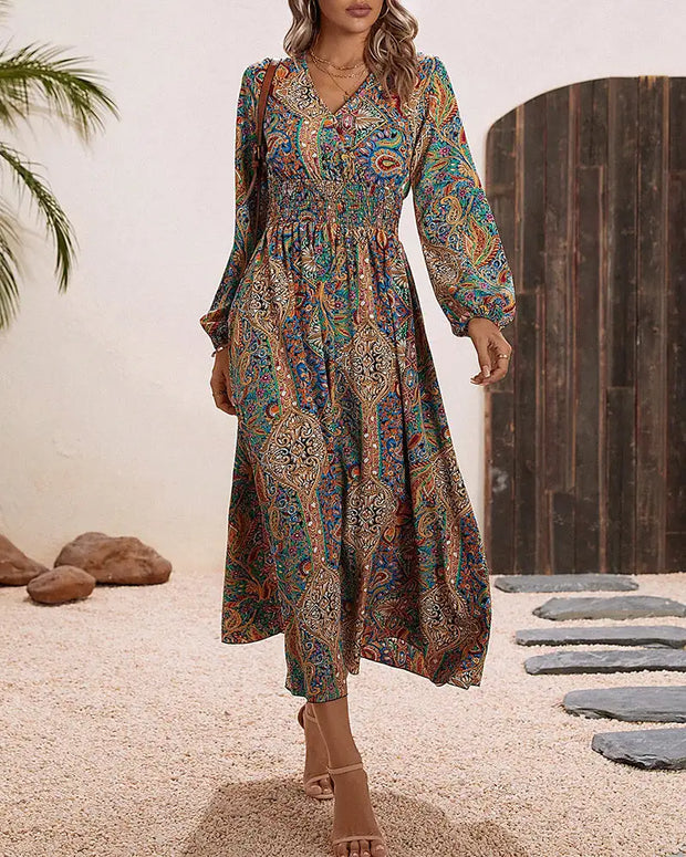 Bohemian Printed Long Dresses Click One And Done