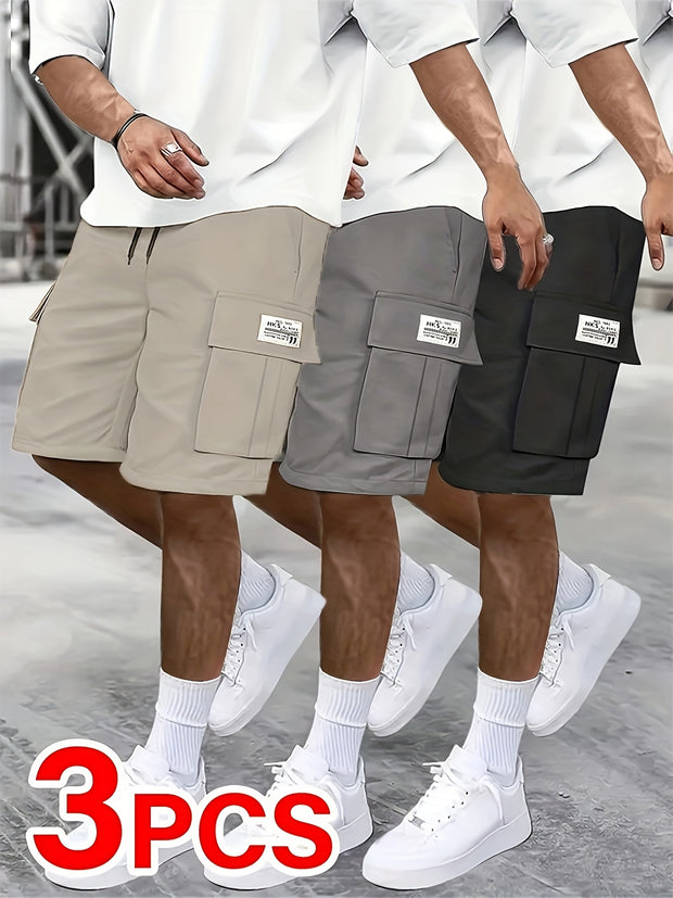 Polyester Fashion Cargo Shorts 3pk