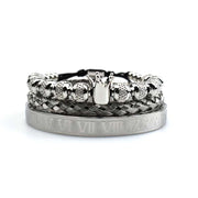 Pulseiras Roman Royal Crown Stainless Steel Geometry Bracelet