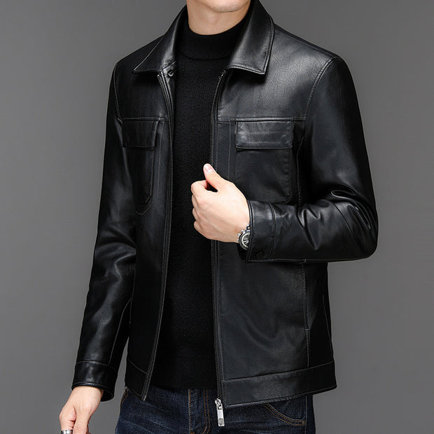 Autumn/Winter New Casual Men's Leather Jacket Men