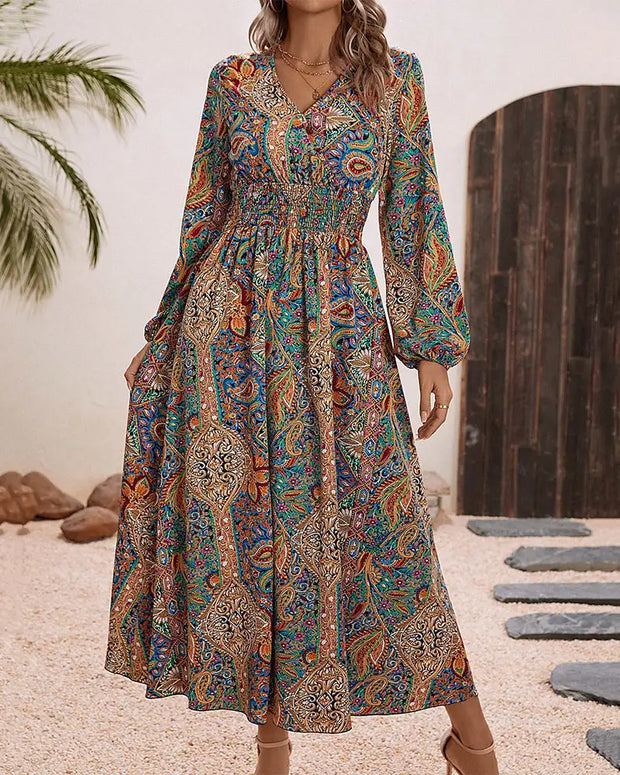 Bohemian Printed Long Dresses Click One And Done