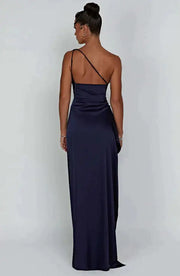 Satin One-Shoulder Sexy Dress Click One And Done