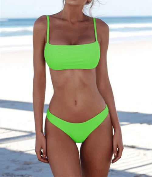 Solid Sexy Bikini Set Women's Two-Piece Swimwear Click One And Done