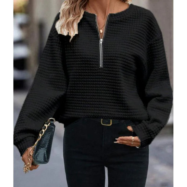 Long Sleeve Women's Front Zipper Sweater