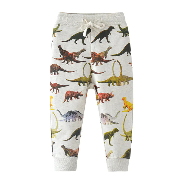Thickened Casual Dinosaur Sweatpants for Boys' Crawler Clothing