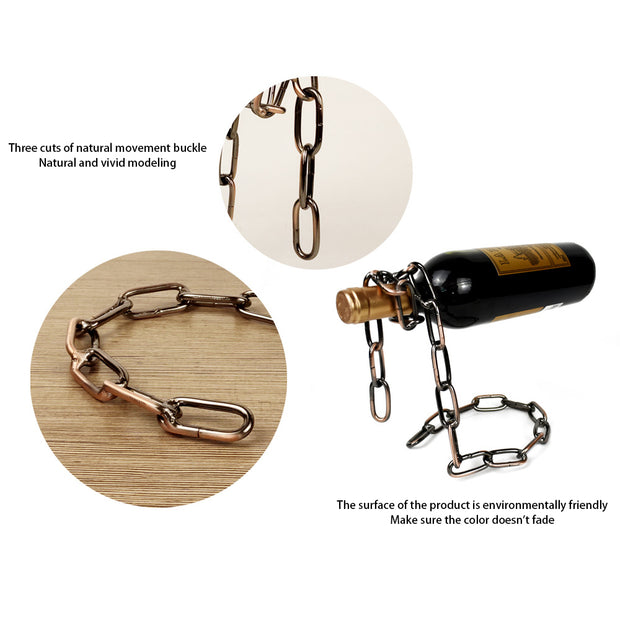 Magic Iron Chain Wine Bottle Holder Click One And Done