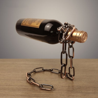 Magic Iron Chain Wine Bottle Holder Click One And Done