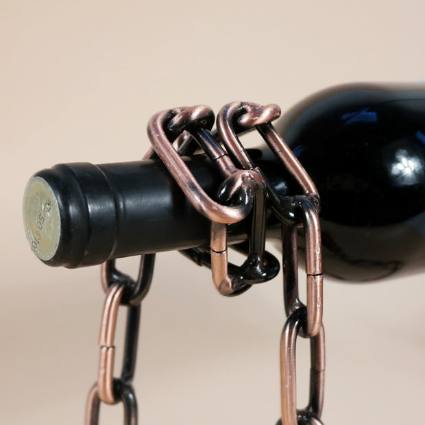 Magic Iron Chain Wine Bottle Holder Click One And Done